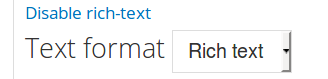 Satellite Editor Text format: Example using "Rich text"